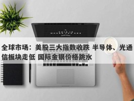 全球市场：美股三大指数收跌 半导体、光通信板块走低 国际金银价格跳水