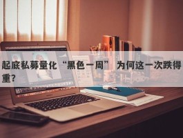 起底私募量化“黑色一周” 为何这一次跌得重？