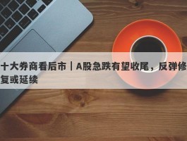 十大券商看后市｜A股急跌有望收尾，反弹修复或延续