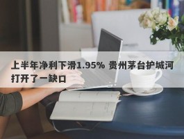 上半年净利下滑1.95% 贵州茅台护城河打开了一缺口