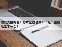 凌晨美股突变！芯片全线暴跌！“光”重挫 发生了什么？